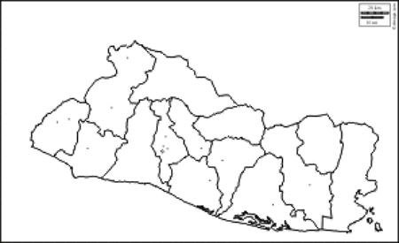 Mapa De El Salvador Blanco Y Negro